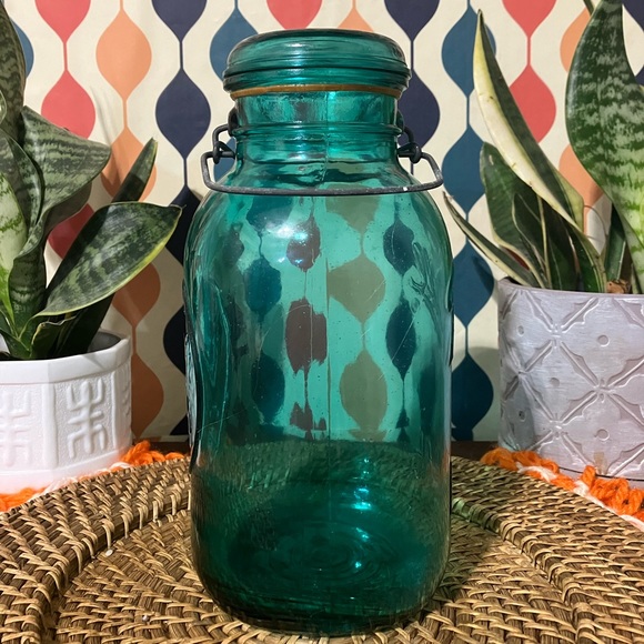 Vintage Blue Ball Ideal Bicentennial Reproduction Glass Jar/Canister - Picture 2 of 16